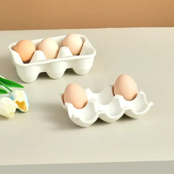 MYOUNG- Ceramic Egg Holder with Custom Logo,for Kitchen Storage,Ceramic Egg Crates Store Eggs on Ceramic Tray - Image 4