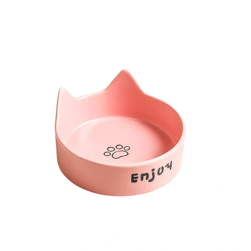 ceramic pet food bowl pink