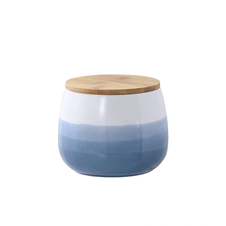 MYOUNG-Reactive Glaze Ceramic Food Storage Container,Seal Jar for Storing Serving Pickles, Salt, Spices, Grain 8 ceramic seal pot 800ml