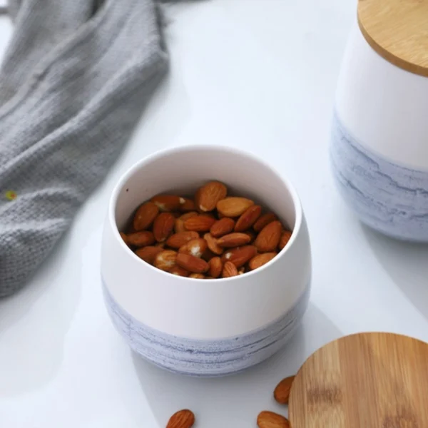 MYOUNG-Reactive Glaze Ceramic Food Storage Container,Seal Jar for Storing Serving Pickles, Salt, Spices, Grain - Image 4