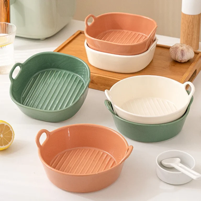 Ceramic Bakeware Rectangle Baking Casserole Tray Set
