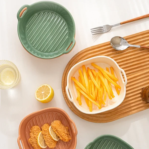MYOUNG-Wholesale Ceramic Bakeware Rectangle Baking Casserole Tray Set,Restaurant Porcelain Plates Dished Microware Tray Baking Pan - Image 5