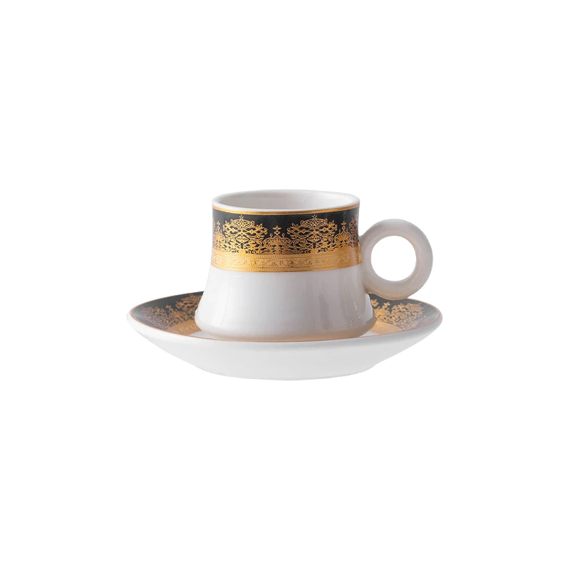 gold rim ceramic plate cup