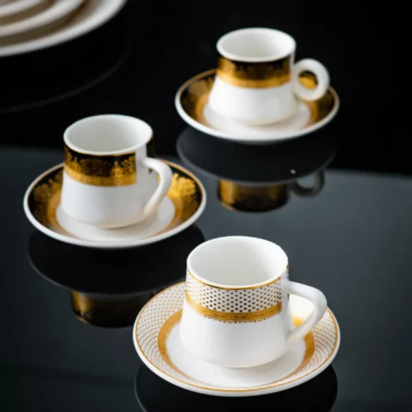 MYOUNG-China Factory Golden Thread Pattern Steak Salad Ceramic Plate,Dinner Plates Set for Home /Kitchen/Hotel Dinning - Image 7