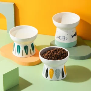 Japanese Style Ceramic Pet Bowls for Dog and Cat