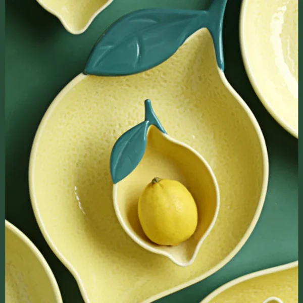 Creative Lemon Shape Cute Irregular Ceramic Salad Bowl