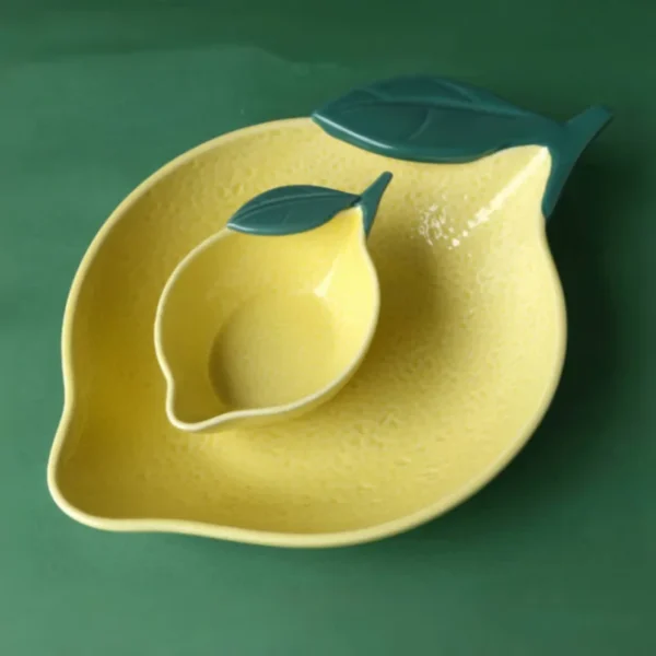 MYOUNG-Creative Lemon Shape Cute Irregular Ceramic Salad Bowl,Custom Cereal Bowl Factory - Image 4
