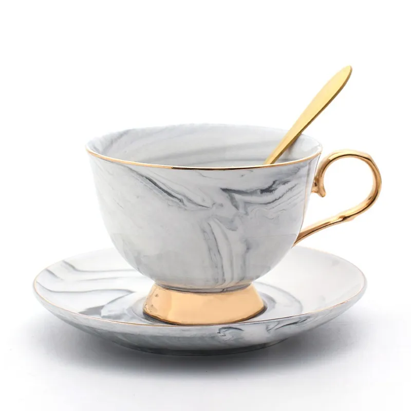 marble gold slide coffee set grey