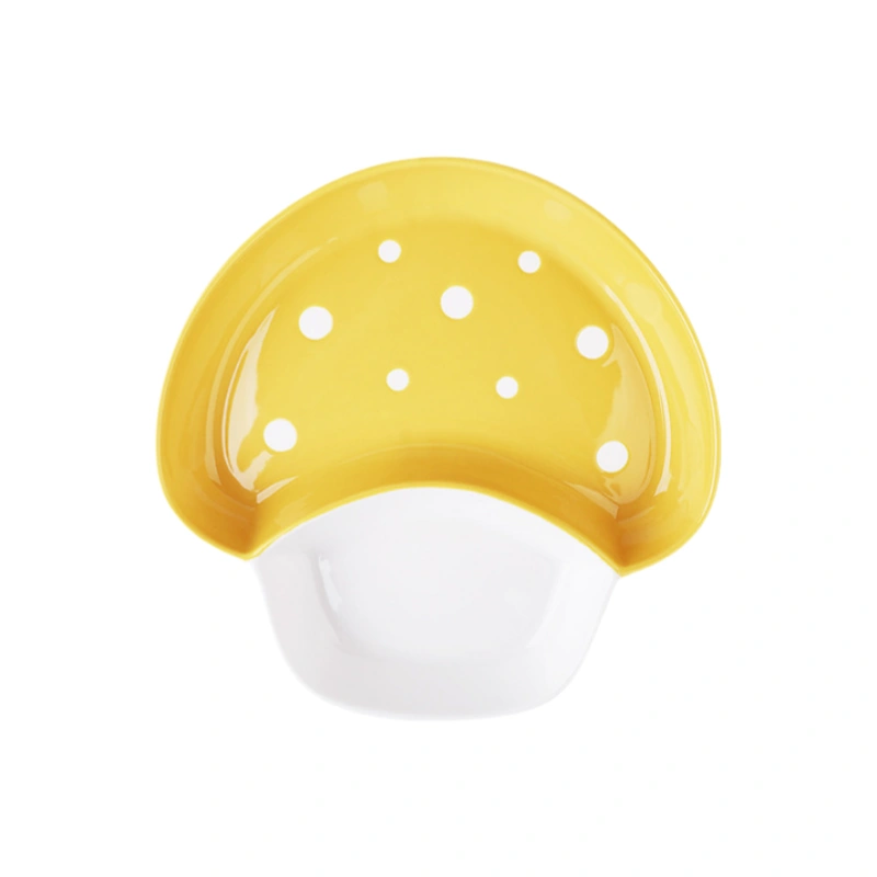 mushroom ceramic plate yellow