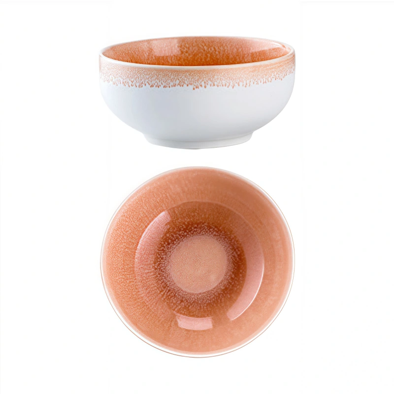 MYOUNG-Ceramic Reactive Glaze Orange Green Dinnerware Set,Manufacturers Direct Supply ,Highly Chip and Crack Resistant Plates and Bowls Set 10 reactive glaze blue pink dinnerware set bowl