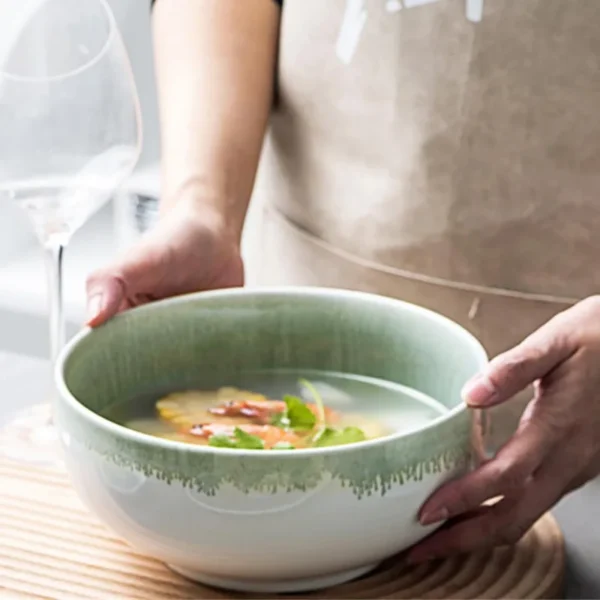 MYOUNG-Ceramic Reactive Glaze Orange Green Dinnerware Set,Manufacturers Direct Supply ,Highly Chip and Crack Resistant Plates and Bowls Set - Image 4