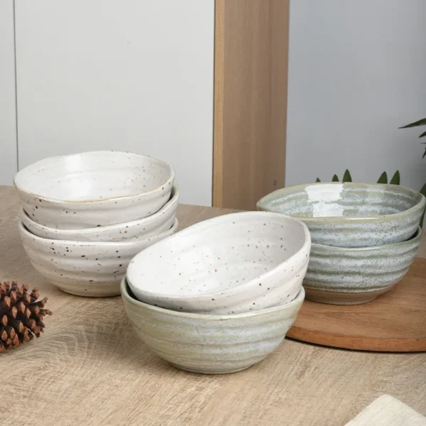 MYOUNG- Handmade Retro Ceramic Bowl,Morandi Color,Use for Cereal, Soup, Salad, Oatmeal, Serving Bowl - Image 3