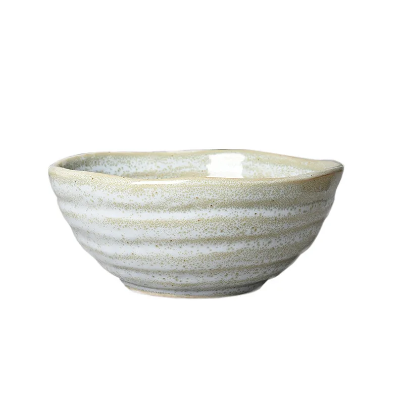 reactive glaze ceramic bowl green