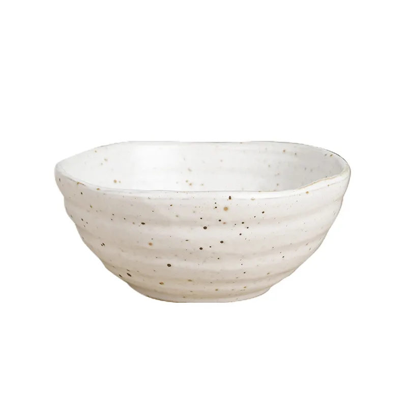 reactive glaze ceramic bowl white