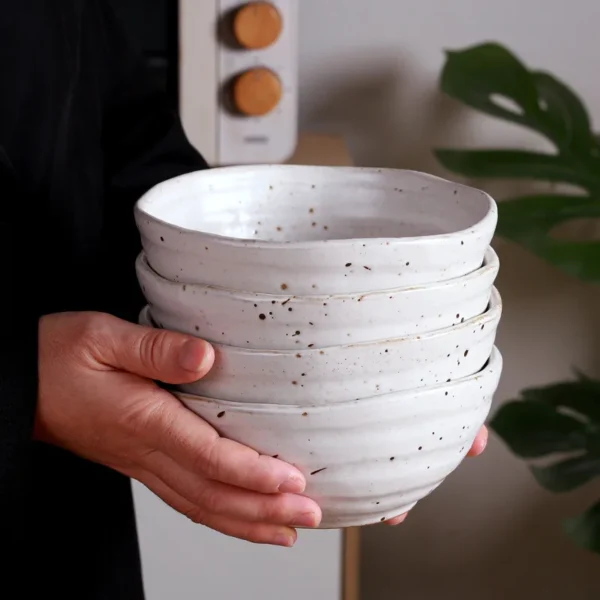 MYOUNG- Handmade Retro Ceramic Bowl,Morandi Color,Use for Cereal, Soup, Salad, Oatmeal, Serving Bowl - Image 5