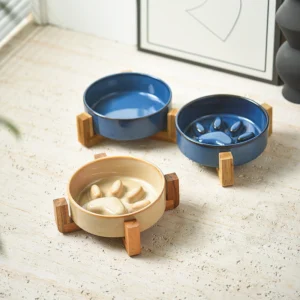 Wholesale Customized Reactive Glaze Ceramic Pet Food Water Bowl