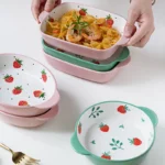Hand-painted Fruit Stawberry Ceramic Bakeware