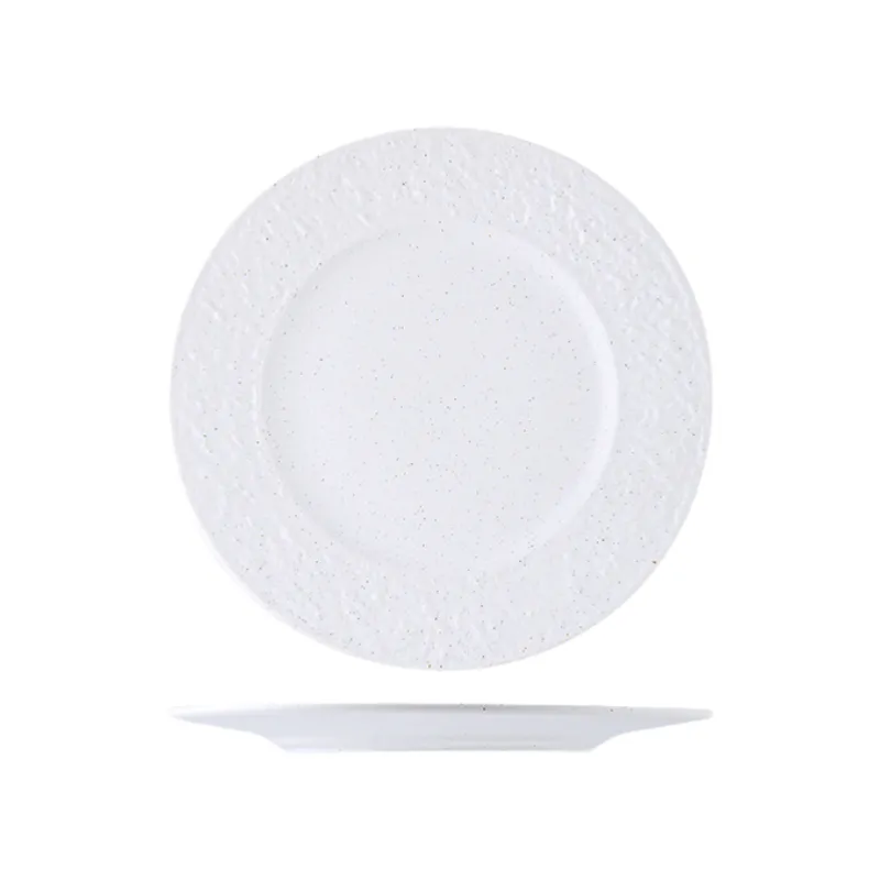 MYOUNG-Hotel Restaurant Supplies Porcelain Plates Dinnerware Set Plato Dish Plate Bowl Banquet Hall Emboss White Ceramic Wedding Plate Set 26 white dinner set sku17
