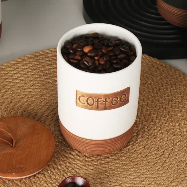 MYOUNG-Kitchen Canisters Ceramic Food Storage Jar Containers with Airtight Seal Lid for Coffee Beans Chutneys Sugar Flour Spices Biscuits - Image 6