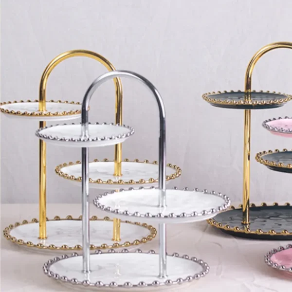 Wholesale 3 Layers Dessert Cupcake Ceramic Cake Stand