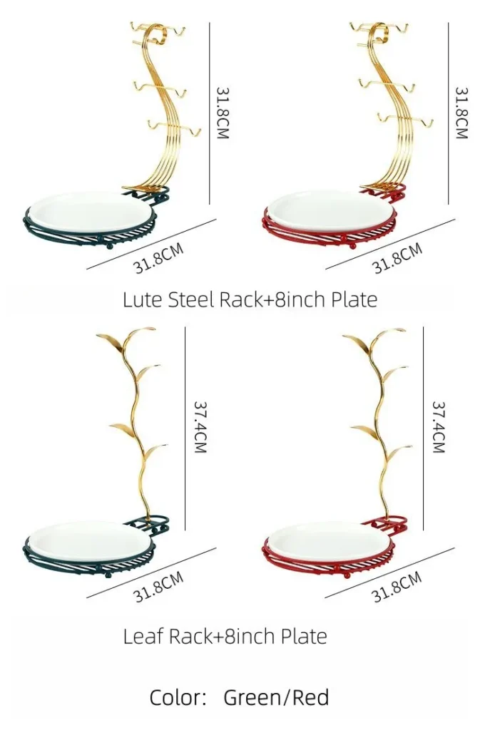 MYOUNG- 2/3 Tier Dessert Cupcake Cake Stand Cute Bowknot Handle Metal Rack Ceramic Dessert Plate,for Wedding Decor Table Cakes Buffet Food Sweets Display Rack 10 ceramic Cake Stand factory