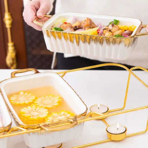 MYOUNG-Hotel Ceramic Bakeware Pan Set, Square Baking Dish, Baking Pans for Kitchen, Cooking, Cake Dinner, Hotel, Restaurant. - Image 4