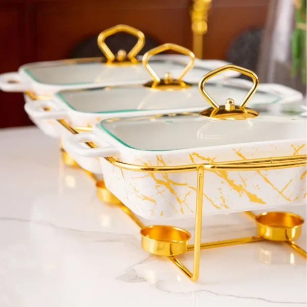 MYOUNG-Hotel Ceramic Bakeware Pan Set, Square Baking Dish, Baking Pans for Kitchen, Cooking, Cake Dinner, Hotel, Restaurant. - Image 5