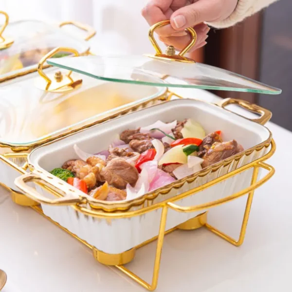 MYOUNG-Hotel Ceramic Bakeware Pan Set, Square Baking Dish, Baking Pans for Kitchen, Cooking, Cake Dinner, Hotel, Restaurant. - Image 6