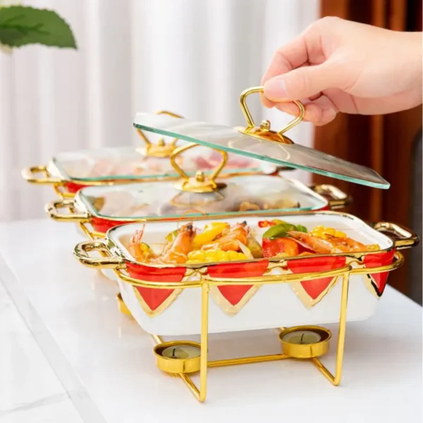 MYOUNG-Hotel Ceramic Bakeware Pan Set, Square Baking Dish, Baking Pans for Kitchen, Cooking, Cake Dinner, Hotel, Restaurant. - Image 2
