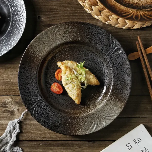Japanese style ceramic plate