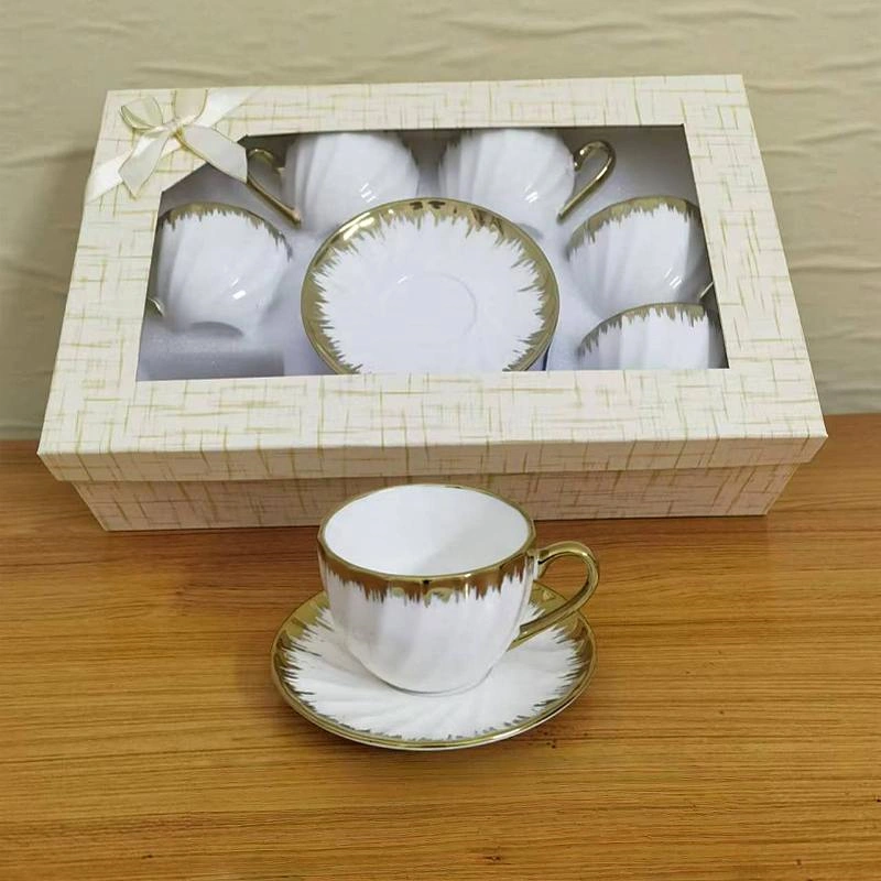 MYOUNG-White Tea Cup and Saucer Set,Custom Vintage Europe Ceramic Afternoon Teacup Coffee Cup with Saucer 7 porcelain tea cup set