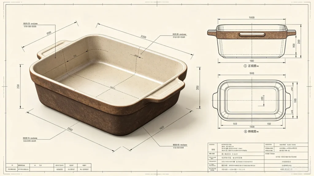Rectangular ceramic baker bulk